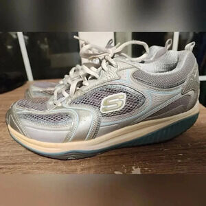 Skechers Shape-ups Platform Workout Sneakers Leg Shaping Firming Shoes Size 8